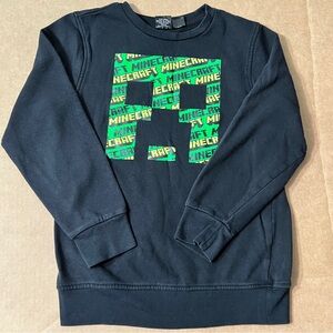Minecraft Mad Engine Creeper Crew Neck Black Sweatshirt L